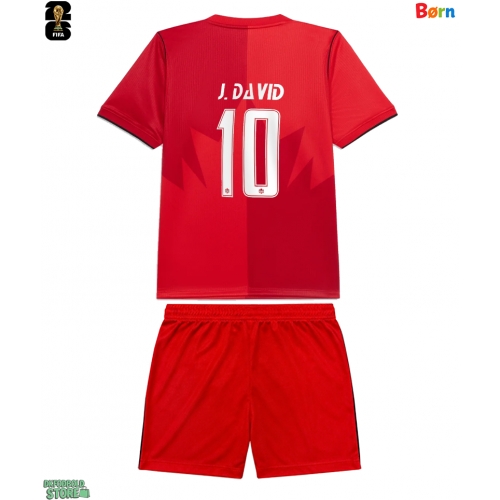 Canada Jonathan David #10 Replika Babytøj Hjemmebanesæt Børn VM 2026 Kortærmet (+ Korte bukser)